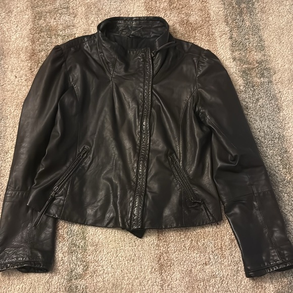 June vintage genuine leather jacket cropped - Picture 2 of 10